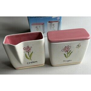 Youngs Heartfelt Kitchen Creations Flower Garden Sugar And Cream Set In Box